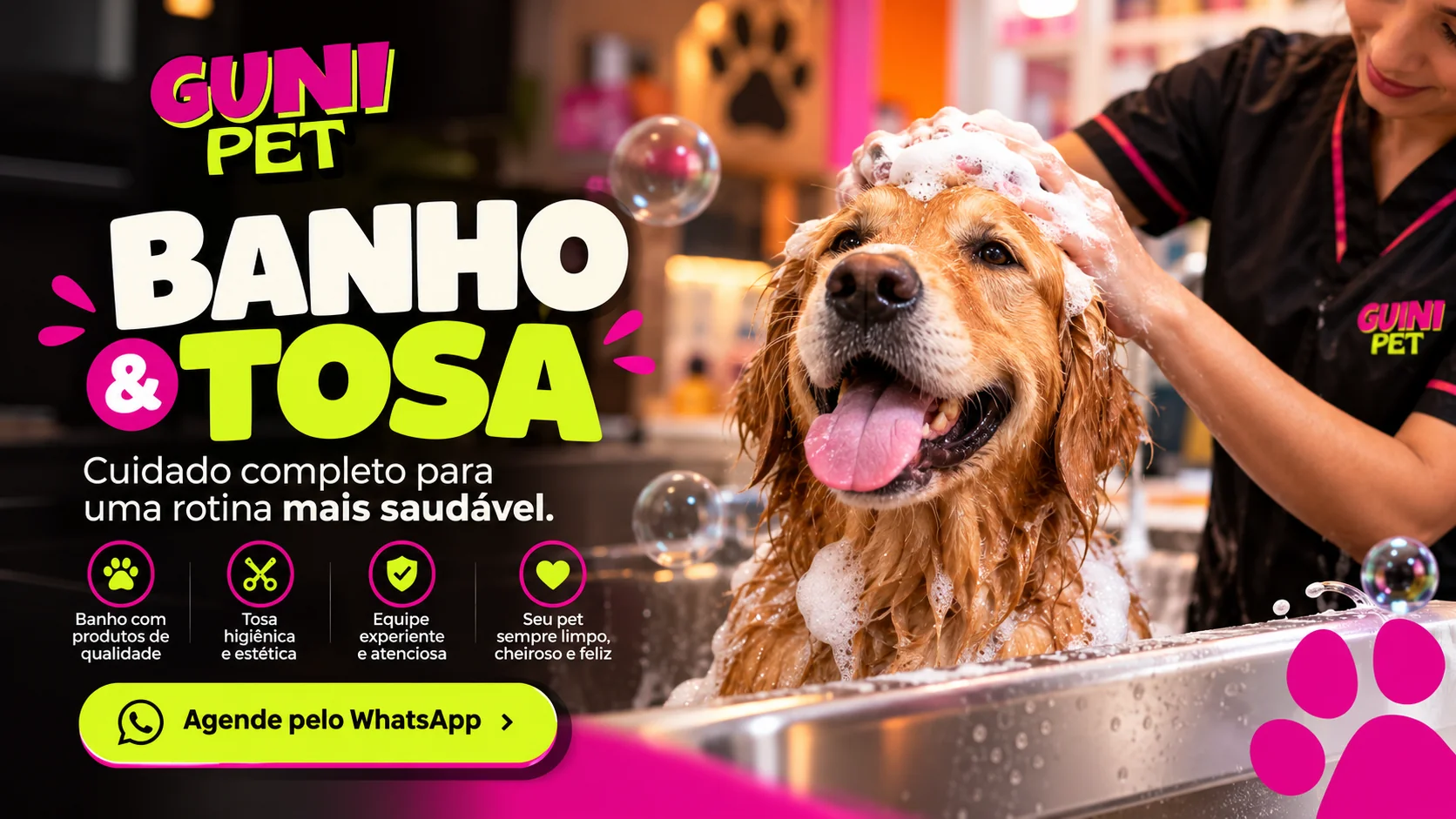 Promoção de banho e tosa da GuiniPet